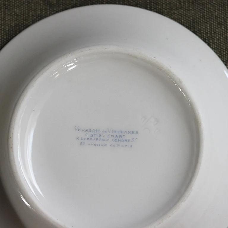 Französische Bistro-Tarifschale aus Porzellan – um 1920 - Image 4