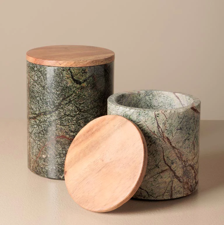 Small Marble Jar with Lid - Image 4
